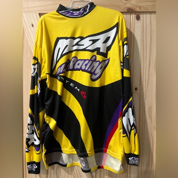 VINTAGE MSR Racing System 6 Gear Set XXL Jersey 34 Pants Yellow Purple - Picture 2 of 5